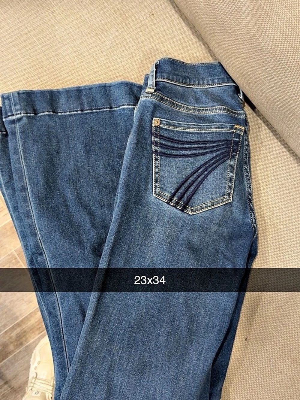 7 For All Mankind A-Pocket Flare Jeans Blue Waist 23